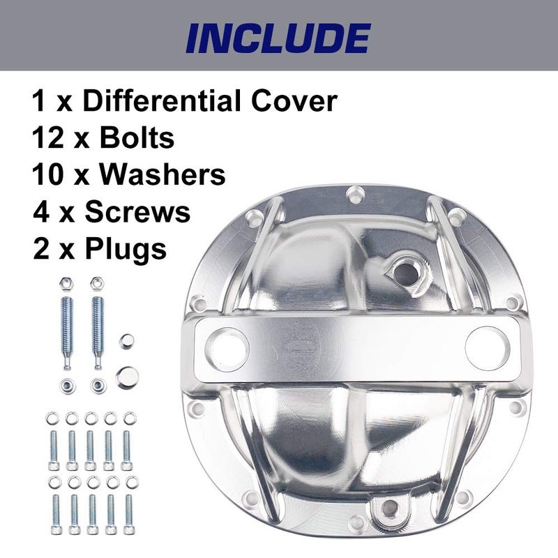 SPELAB Rear Differential Cover Billet Aluminium Alloy 8.8" Differential Cover Compatible with Ford with 10 Bolts - Image 4